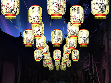 宫灯设计梅兰竹菊