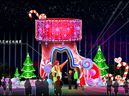圣诞主题灯光-糖果屋