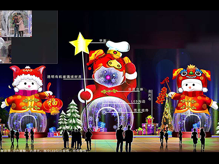 圣诞主题灯光-冰雪雪人