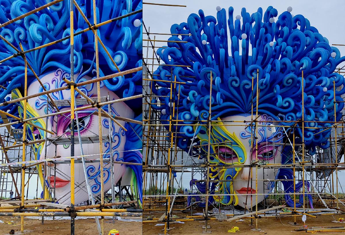 The Large-scale Lantern Group of Jingwei Goddess in Weihai, Shandong Province in 2024